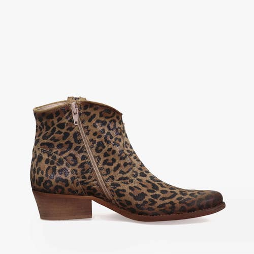 Leopardo Women's Leather Ankle Boots West E186 Suede Leopard Moma for wholesale on Faire2