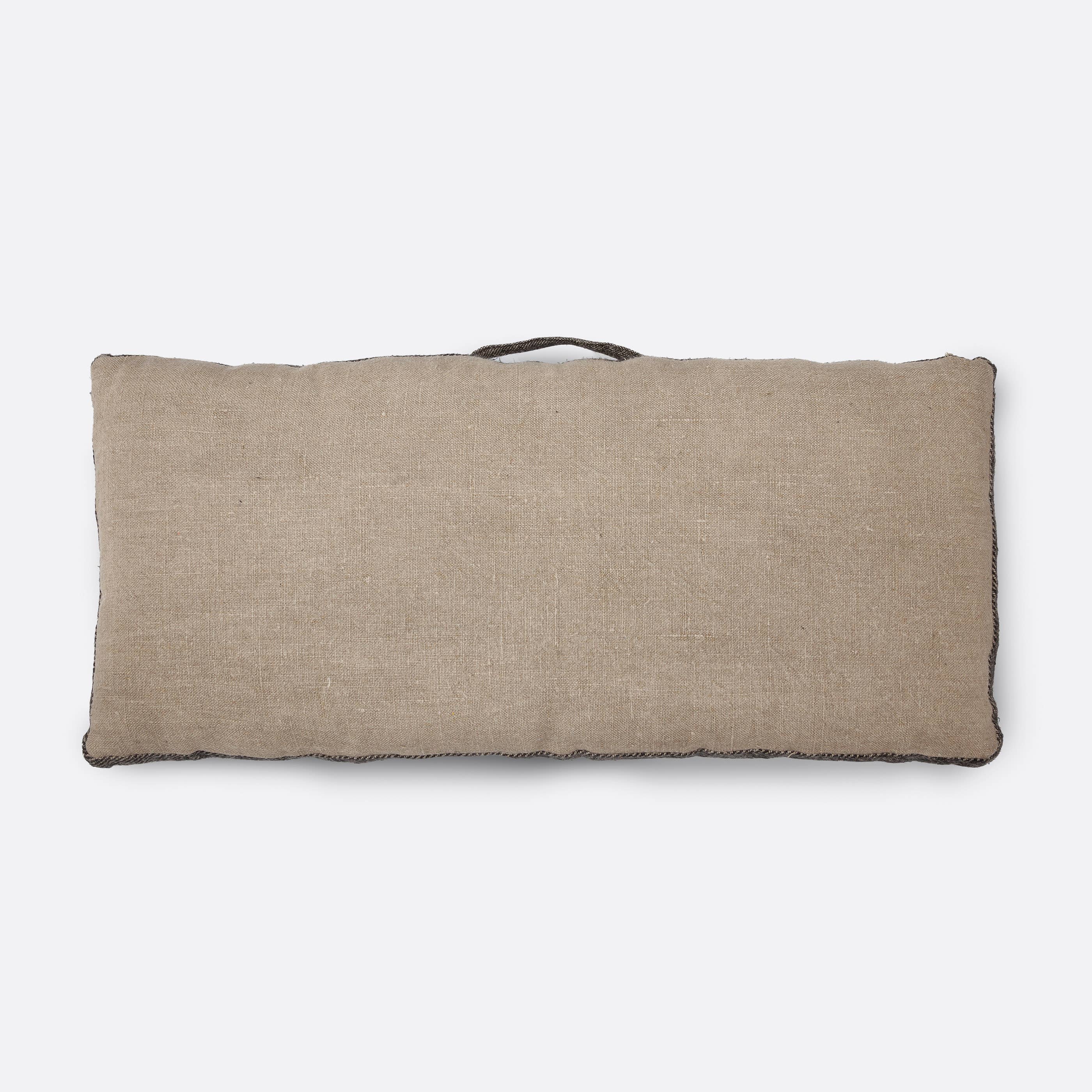 Dareels - Vente Coussins de chaise - Coussin DADDAL en lin naturel bicolore0