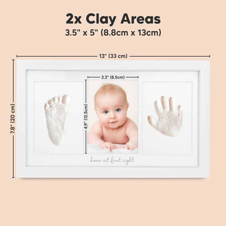 Alpine White KeaBabies Baby Handprint, Footprint Keepsake Duo Frame for wholesale on Faire6