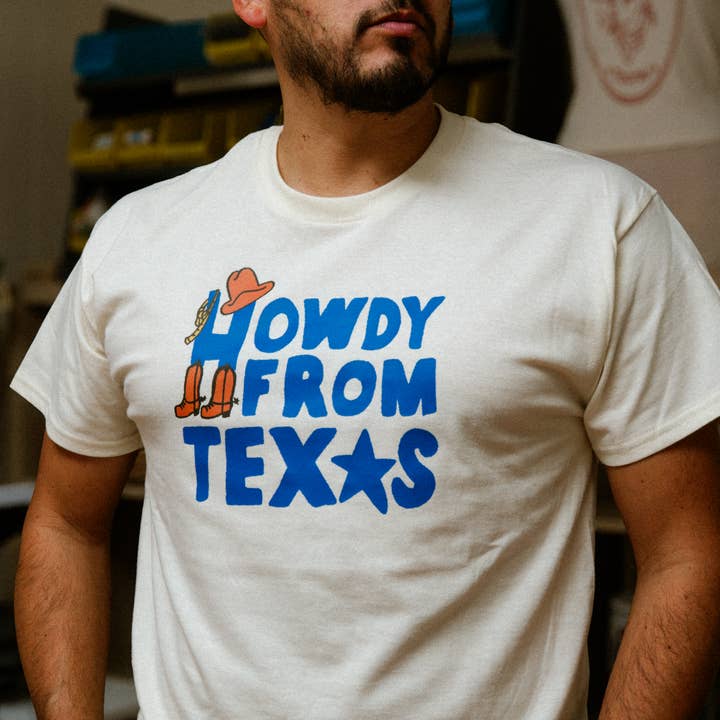 Howdy fra Texas grafisk T-shirt for engroshandel hos Parker Goods