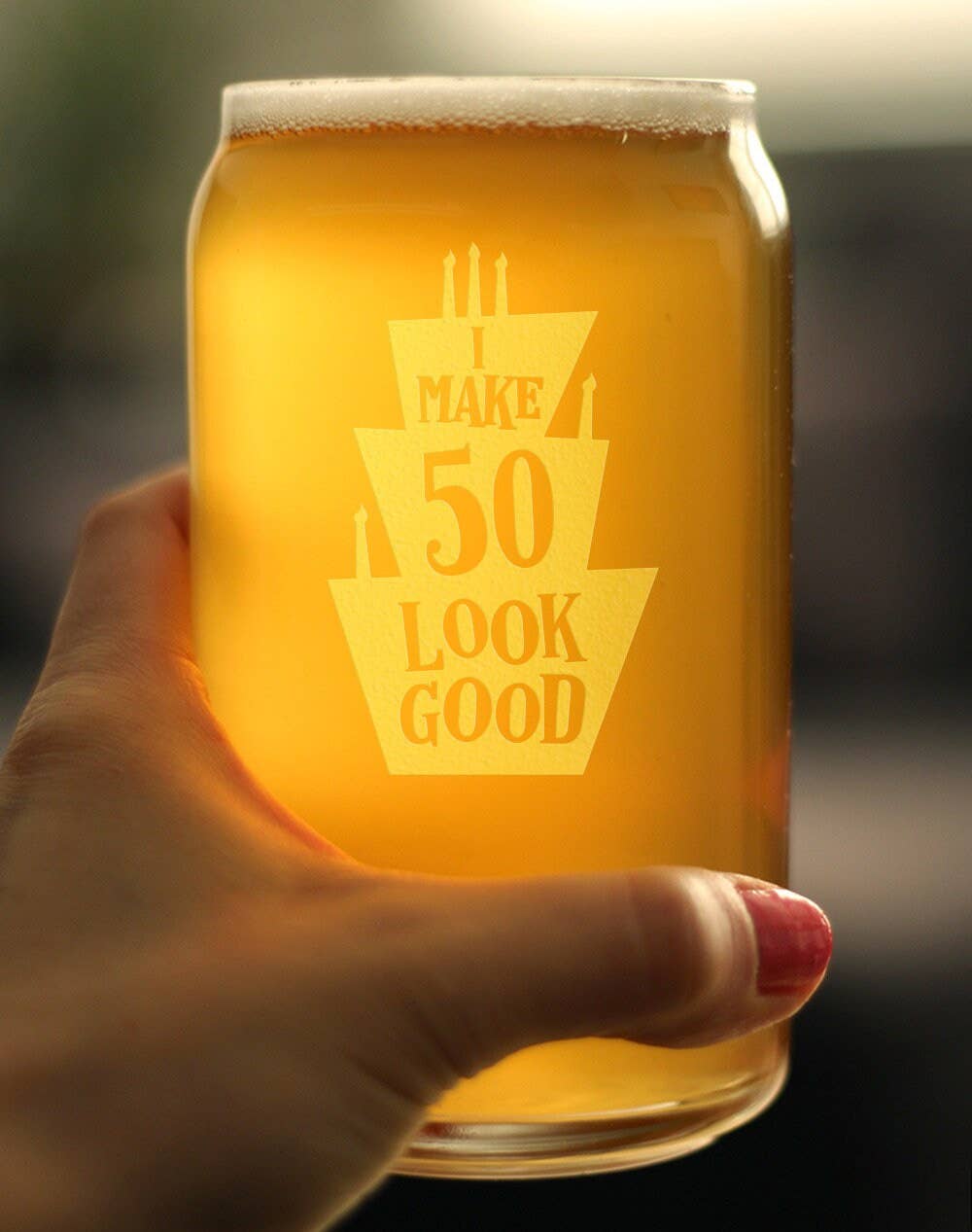 bevvee - Vente Verre/chope à bière - Verre à bière Look Good avec 50 canettes de bière - Cadeaux pour 50e anniversaire1