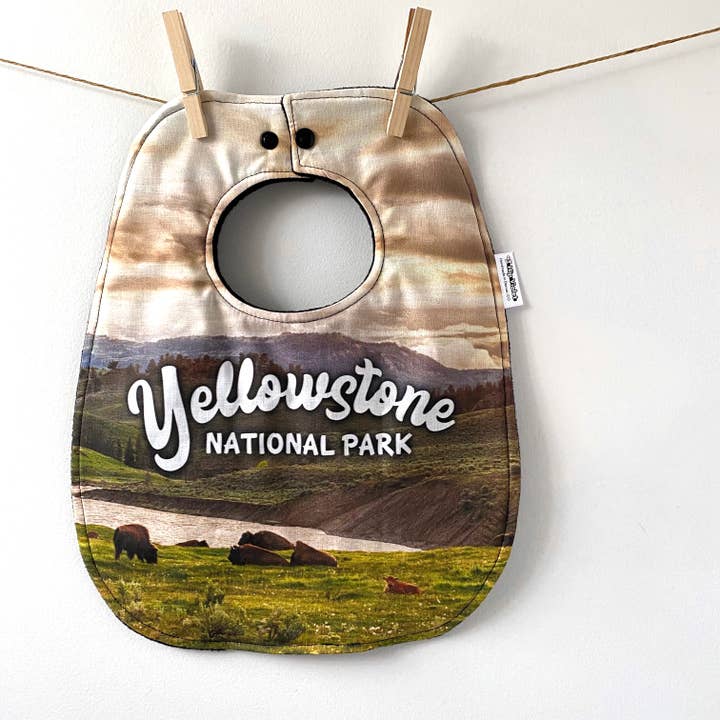 Yellowstone National Park Baby Bib for wholesale by Hip Violet