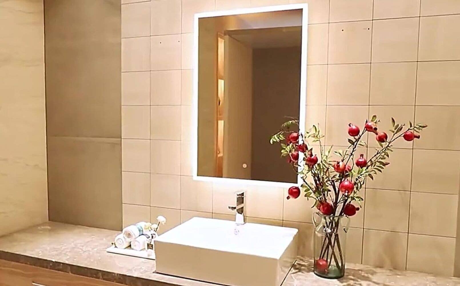 DEENZ – wholesale Bathroom mirror – HD 70x50cm LED Bathroom Mirror Touch Switch Border Light0