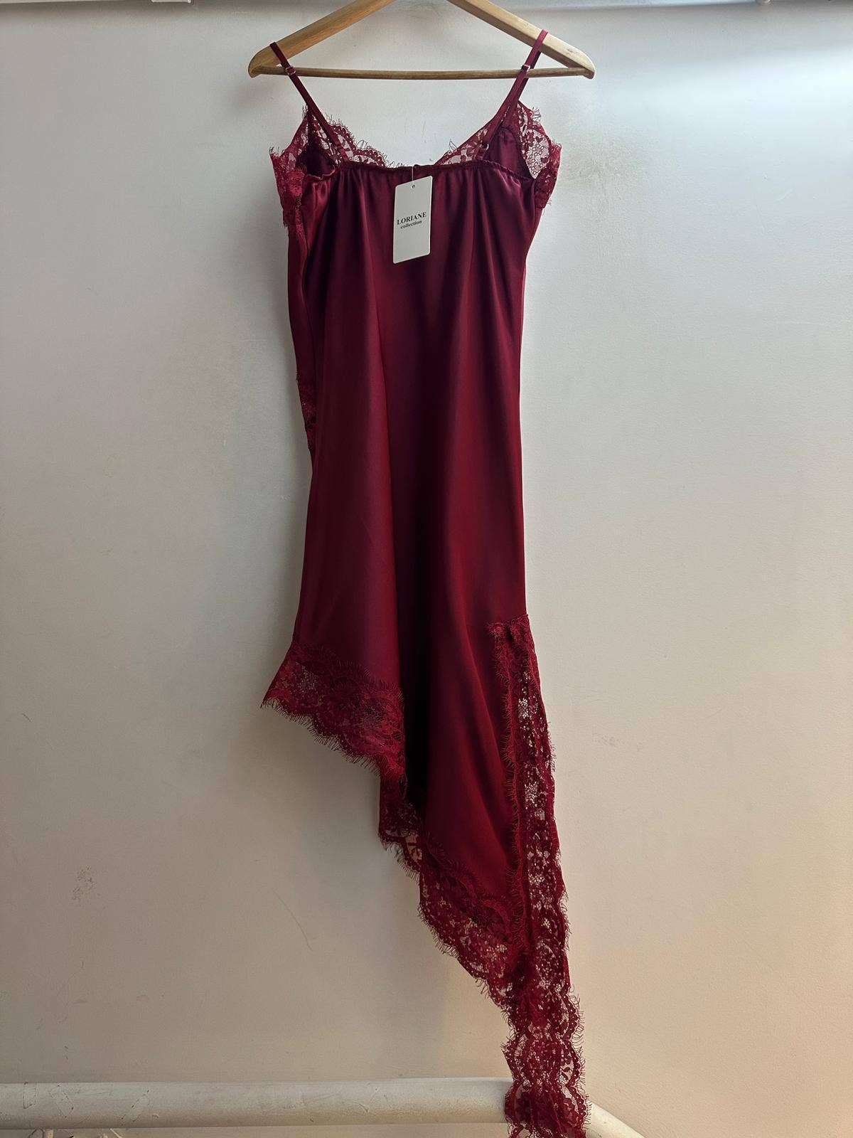 LORIANE - Wholesale Dress - Women's - 11221 Asymmetrical Short Strap Satin Dress1