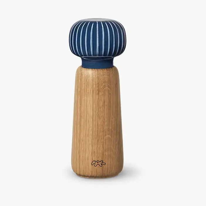 Danish Design Collective - Wholesale Spice Mill - Kähler - Hammershøi - 7.3" Oak & Ceramic Spice Grinder7