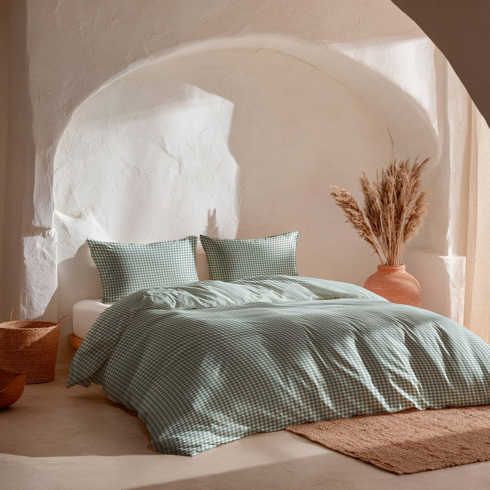 GAMUSI - Wholesale Duvet Cover - VICHY 100% Soft Cotton Duvet Cover Set 2/3 Pieces1