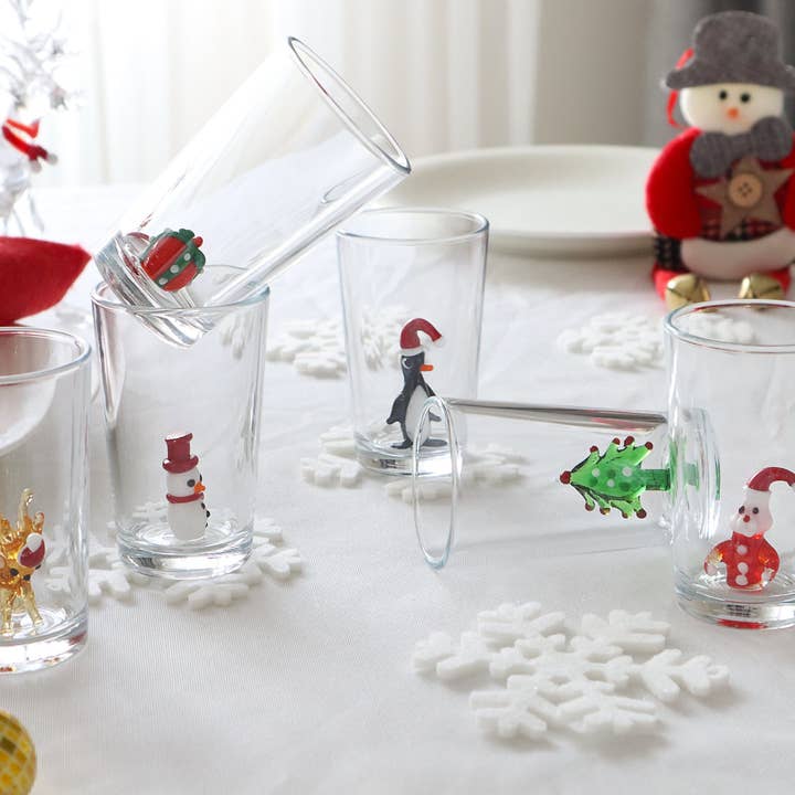 Adamodart - Wholesale Shot Glass - Christmas barware shot glass, holiday glassware, santa, noel3