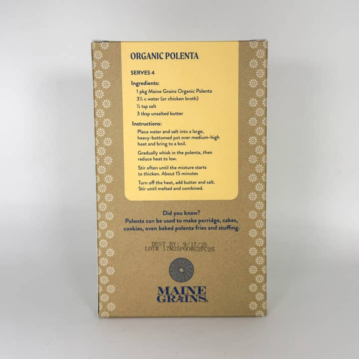 Maine Grains - Wholesale Cornmeal - Organic Polenta / Case of 6