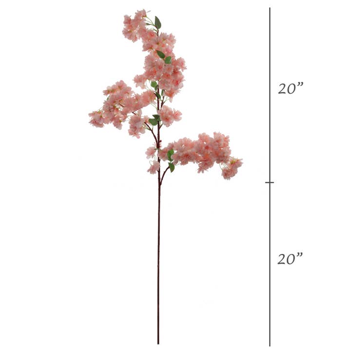 Larksilk - Wholesale Artificial Flowers - 3-Pack: Soft Pink 40" Cherry Blossom Stem With Silk Flowers2