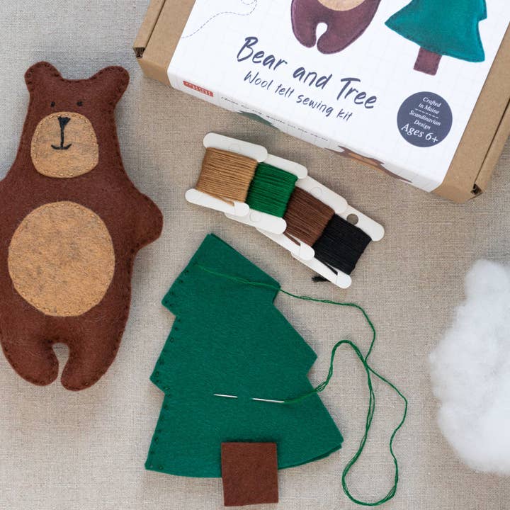 BEAR and TREE felt sewing kit for kids for wholesale by Mimihali