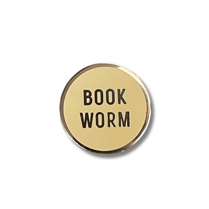 Book Worm Pin for wholesale by The Librarian’s Candle Co