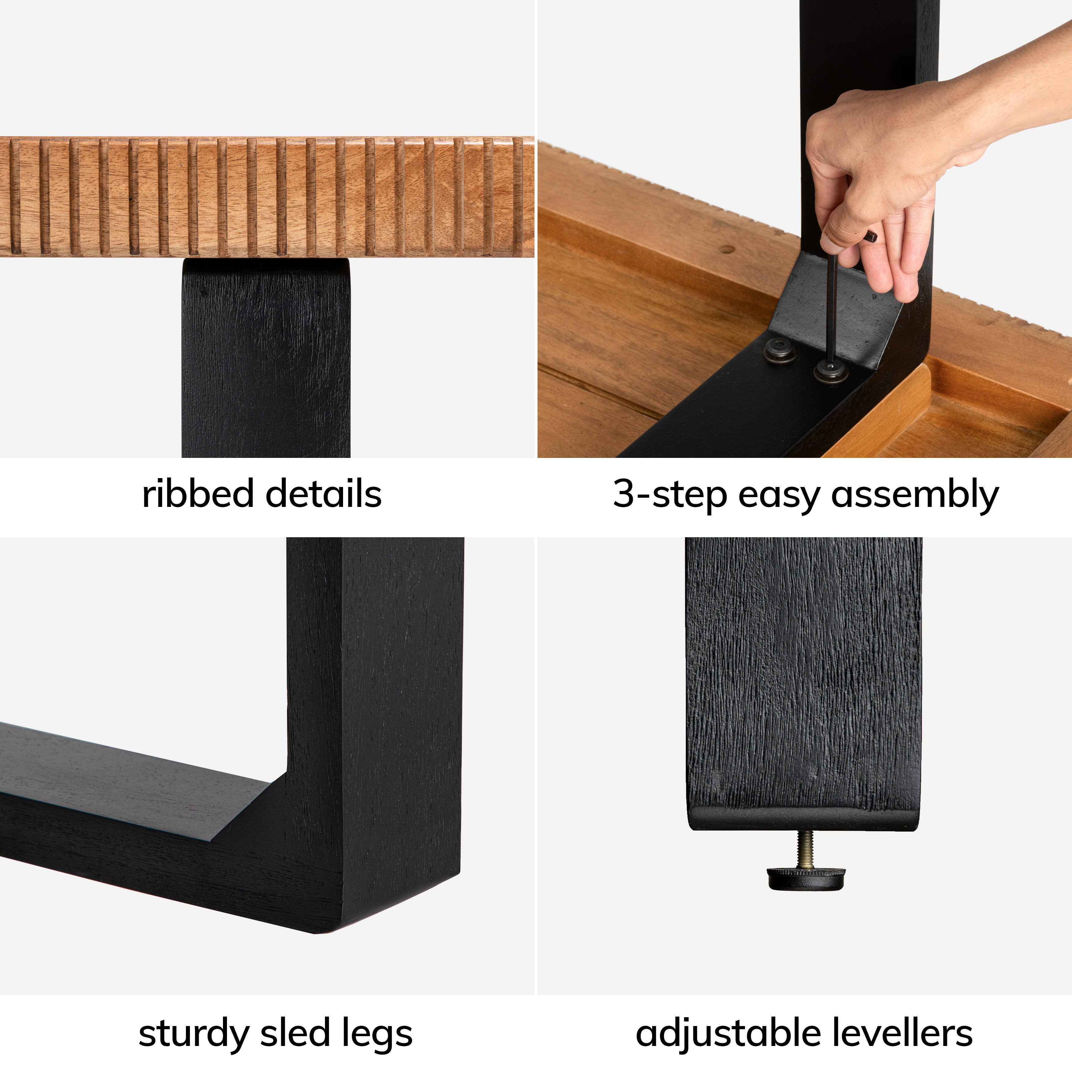 MH London - Vente Sous-main - Bureau d'ordinateur en bois massif Ancona26