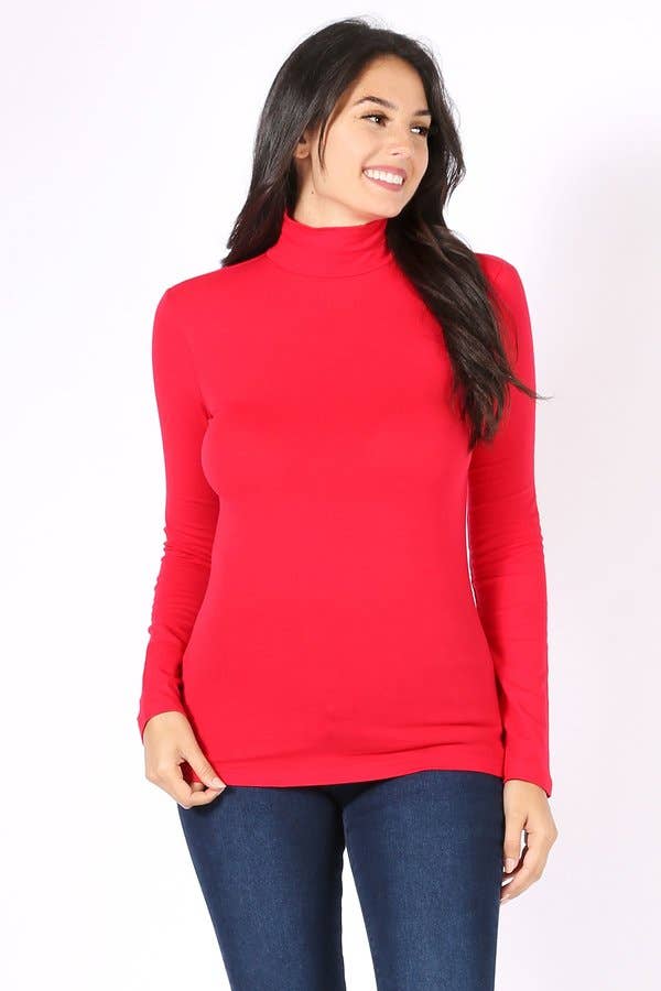 Color 5 - Wholesale T-Shirt - Women's - Solid color turtle neck long sleeve cotton lycra t shirt10