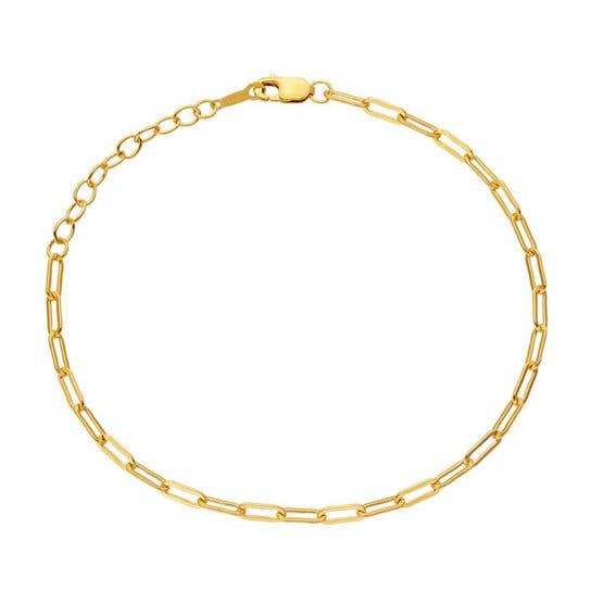 Yellow Gold-Filled 2.5mm Flat Oval Cable Chain Bracelet for wholesale by Silber Jewelers