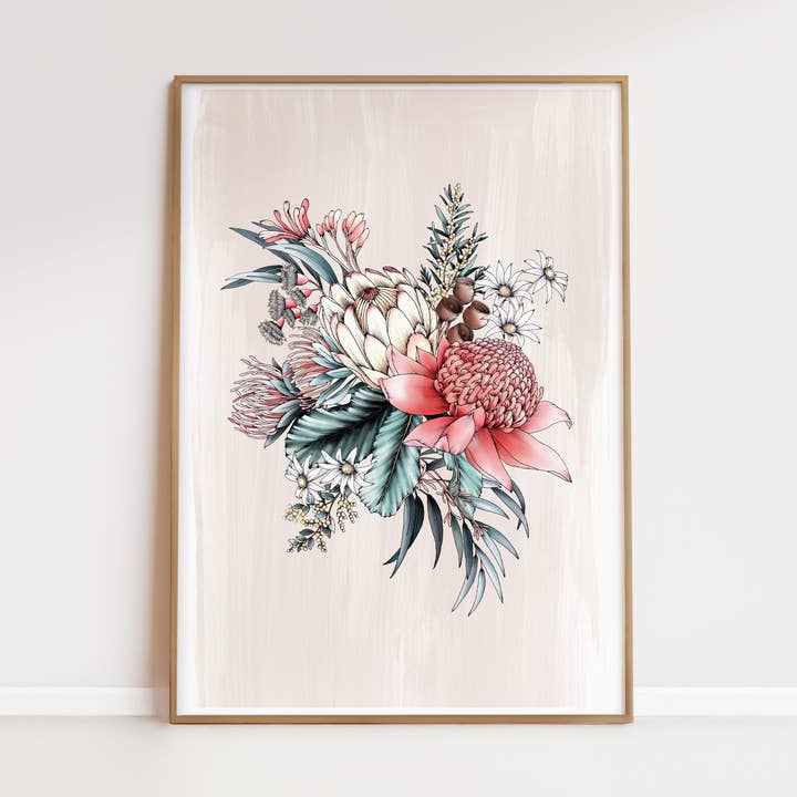 Cream Natives Artprint for wholesale by Typoflora