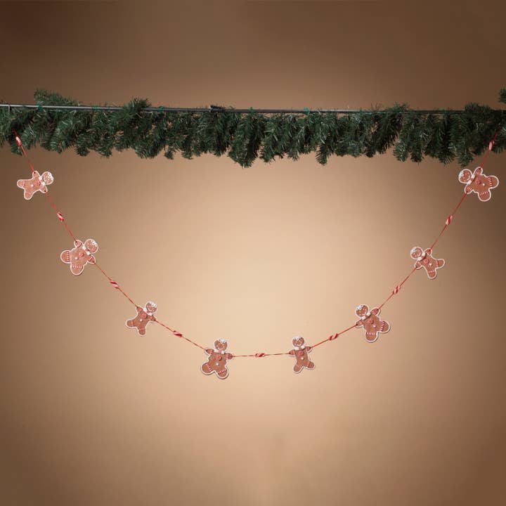 Promo 72"L Clay Dough Holiday Gingerbread Man Garland for wholesale by The Gerson Companies