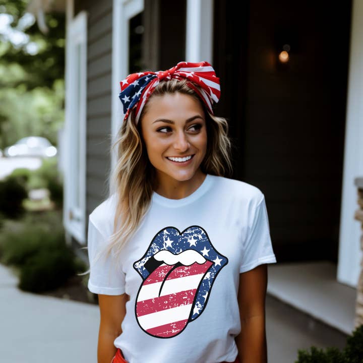 Patriotic Tongue DTF or Sublimation Transfer for wholesale by Sweet and Sassy Tees