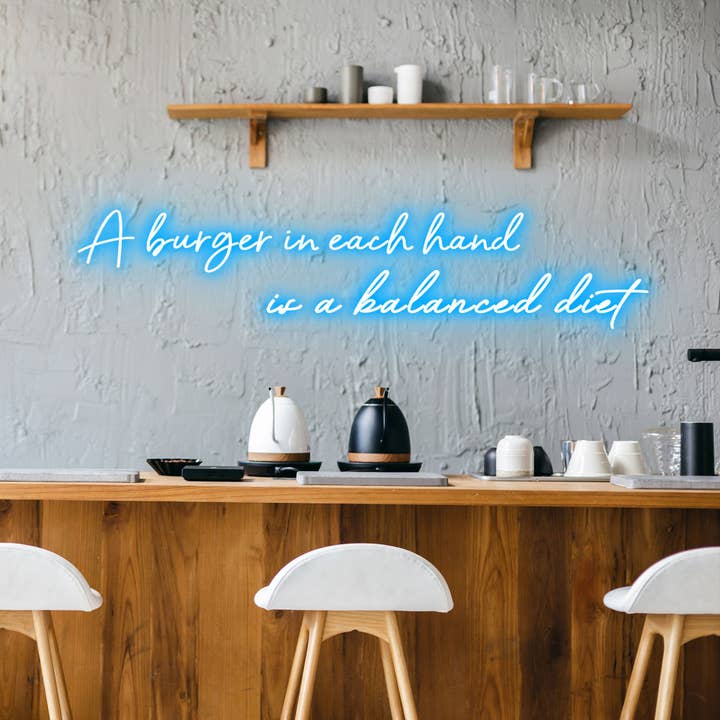 NexGenow - Wholesale Neon sign - Burger Balanced Diet - Neon Sign - Burger Neon1