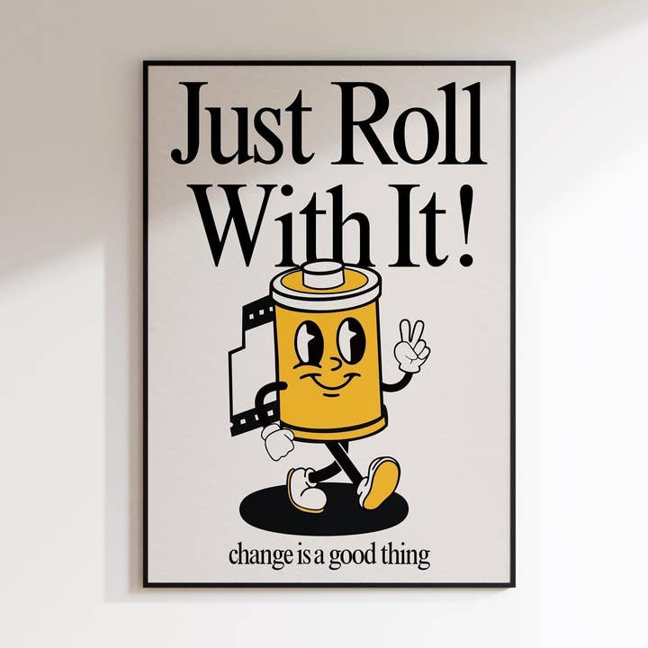 Just Roll With It Retro Print for wholesale by Refined Spaces