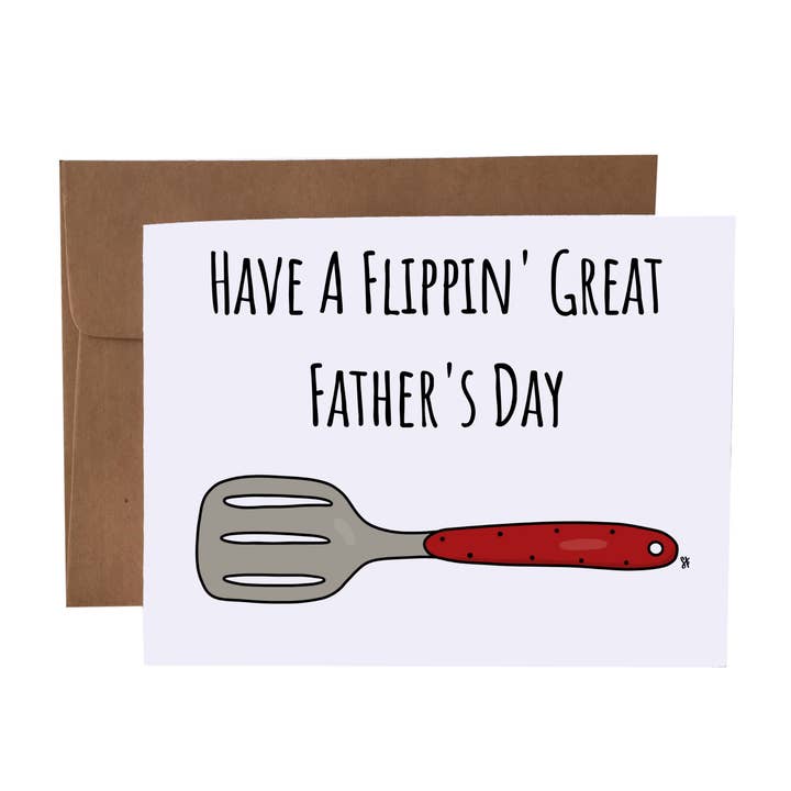 Grußkarte „Have A Flippin' Great Father's Day“ | Grill Pun für den Großhandel von SKP ink