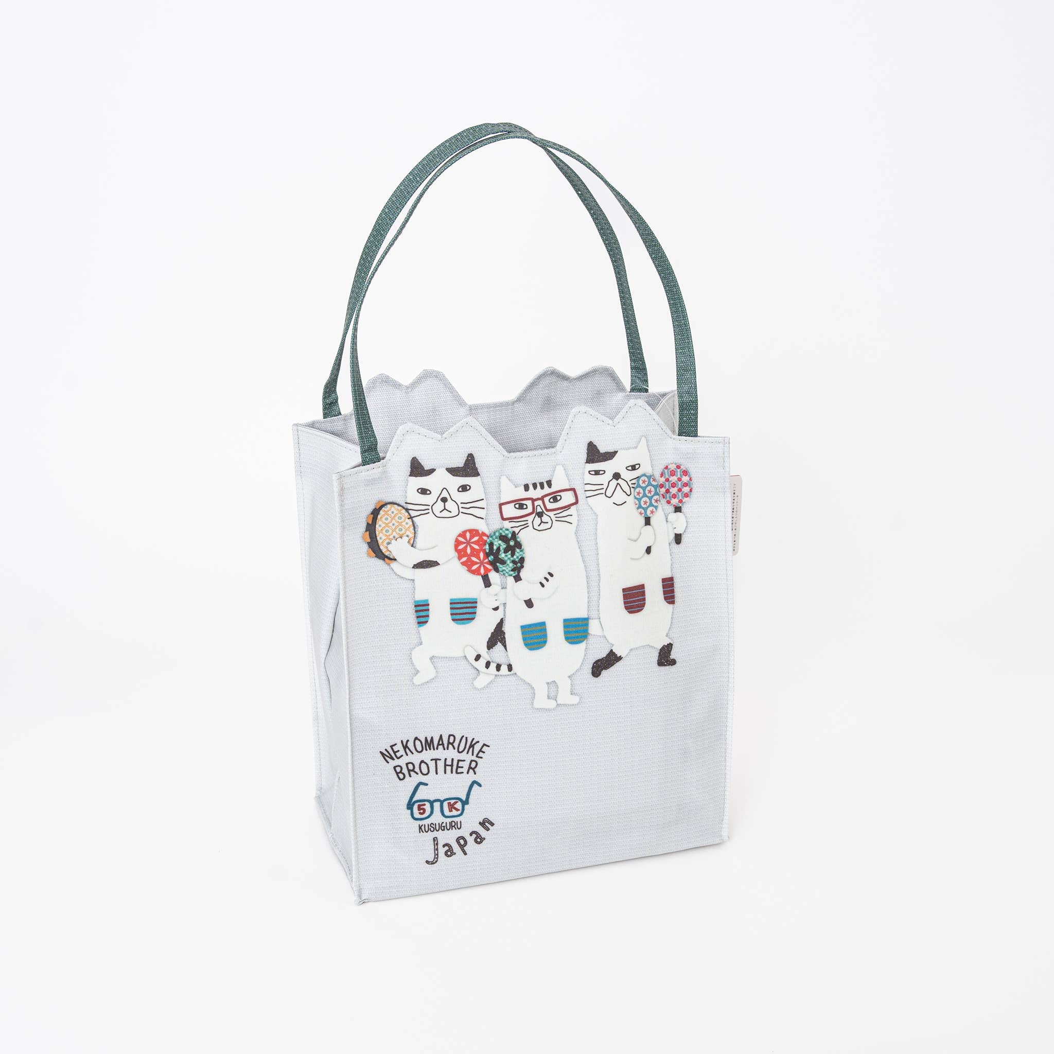 U PLUS INC - Wholesale Tote Bag - Women's - Whimsical "Nekomaruke Brother" Waterproof Mini Tote - Kusugu5