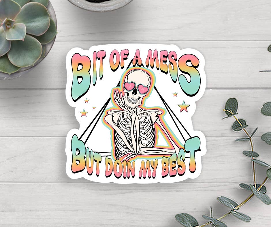 Expression Design Co - Wholesale Sticker - Bit Of A Mess Vinyl Sticker