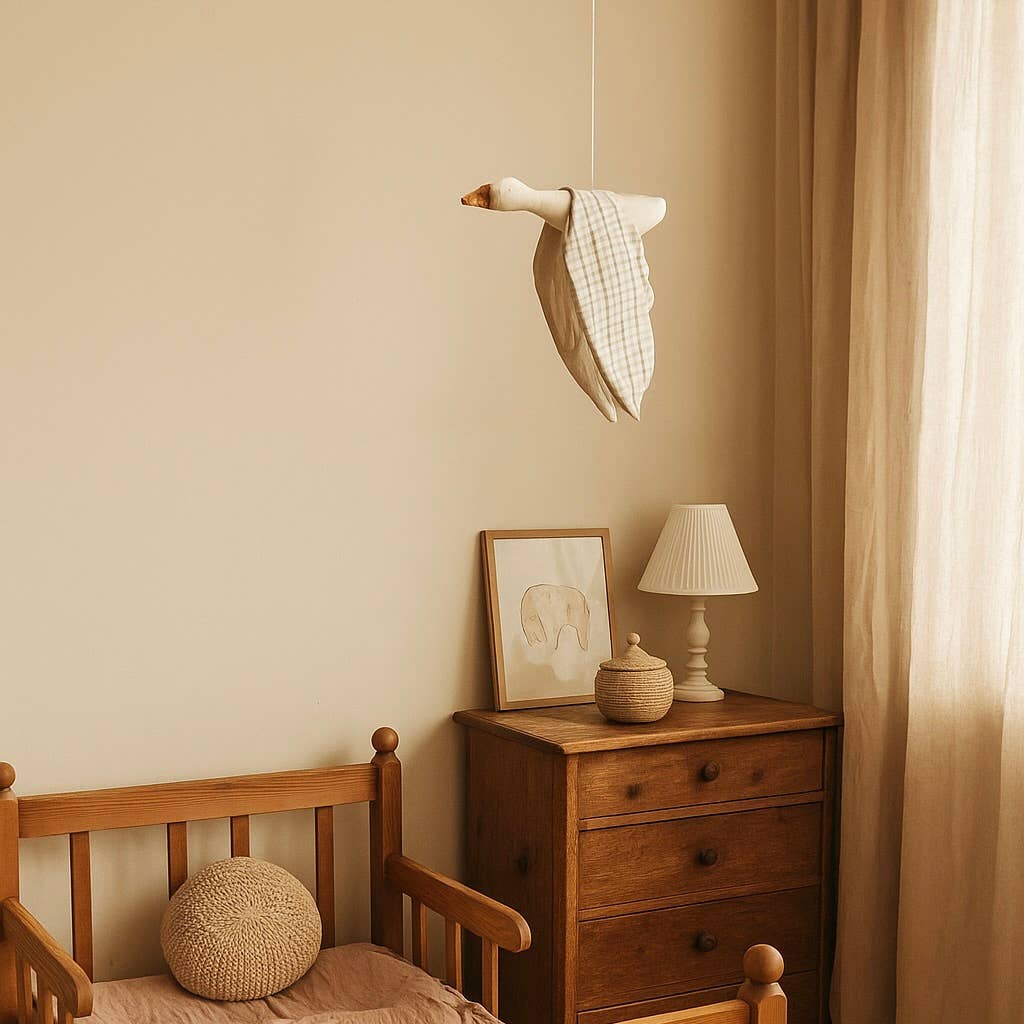 Monocrom - Wholesale Baby Mobile - Checkered Fabric Bird1