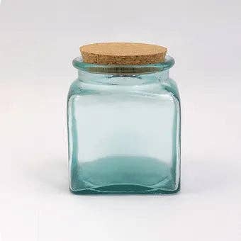 Jarapa - Wholesale Jar - Recycled Glass Square Storage Jars with a Cork Lid2