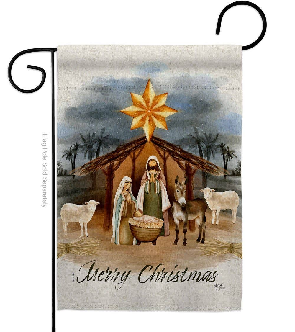 Two Group Flag Co - Wholesale Flag - Birth of Jesus Wintertime Nativity Christmas Decor Flag0