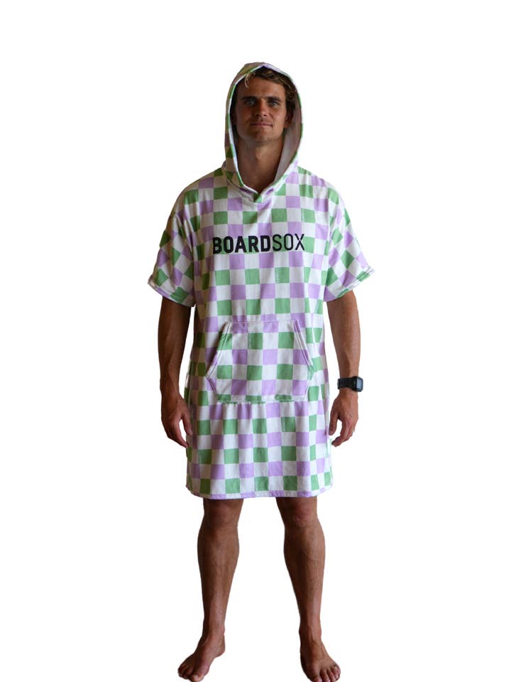 Boardsox - Wholesale Hoodie - Men's - The Alana Check- Boardsox Hooded Towel + Surf Poncho