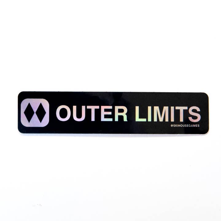 Outer Limits Holographic Ski Sticker for wholesale by Ski House Games