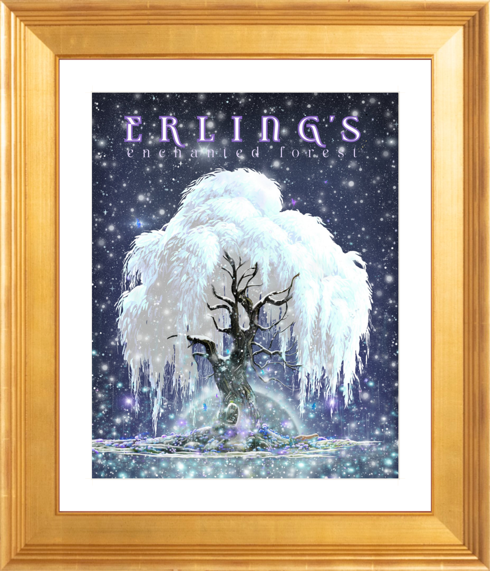 Erling's Enchanted Forest – Großhandel Wanddeko - Kind & Baby – Erlings verzauberter Wald - WINTER gerahmter Druck7
