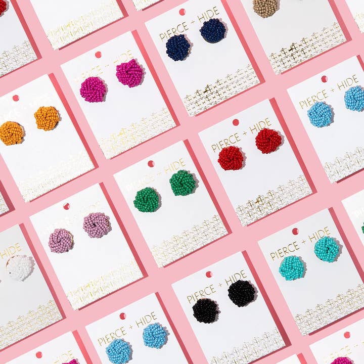 Custom Beaded Knot Stud Earrings | Knotted Stud for wholesale by Pierce + Hide