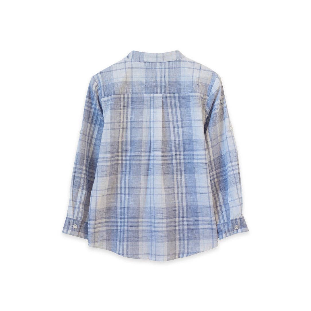 Beet World - Wholesale Button Down Shirt - Kids - James Shirt - Blue-slub Check1