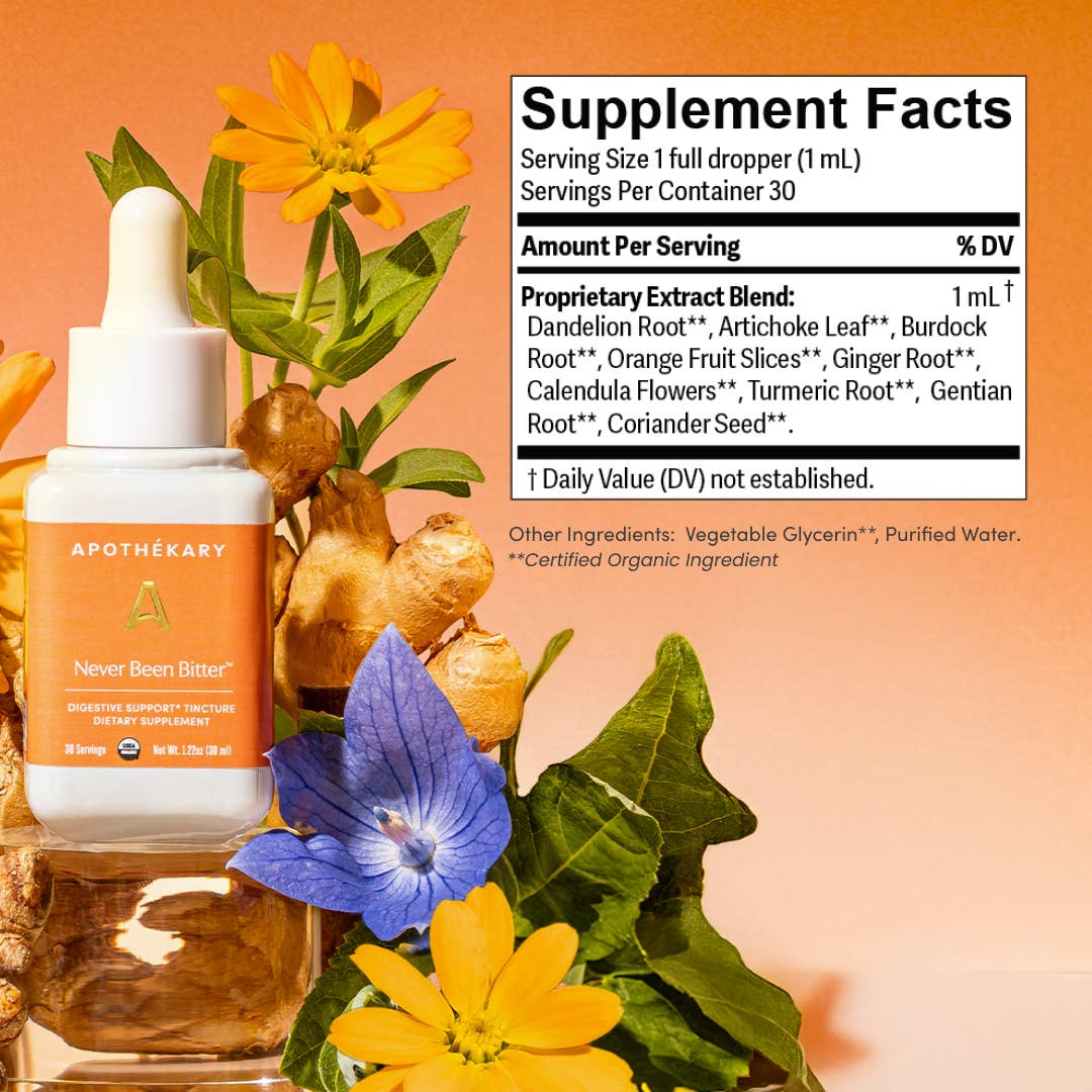 Apothékary - Vente Supplément oral/vitamine - Never Been Bitter™ - gouttes à base de plantes pour le soutien digestif et intestinal6