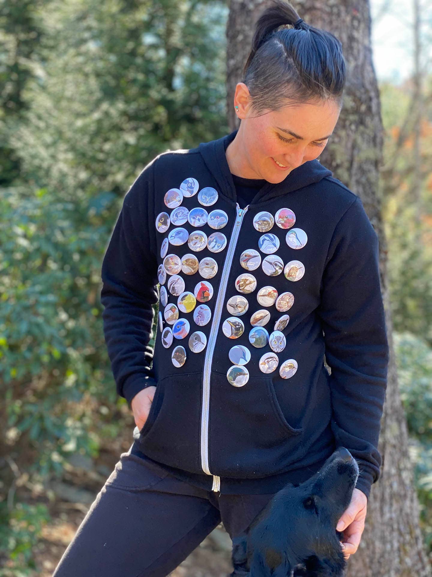 River Thrush Studio - Wholesale Lapel Pin/Button - Bird Portrait Pins 1.5 inches4