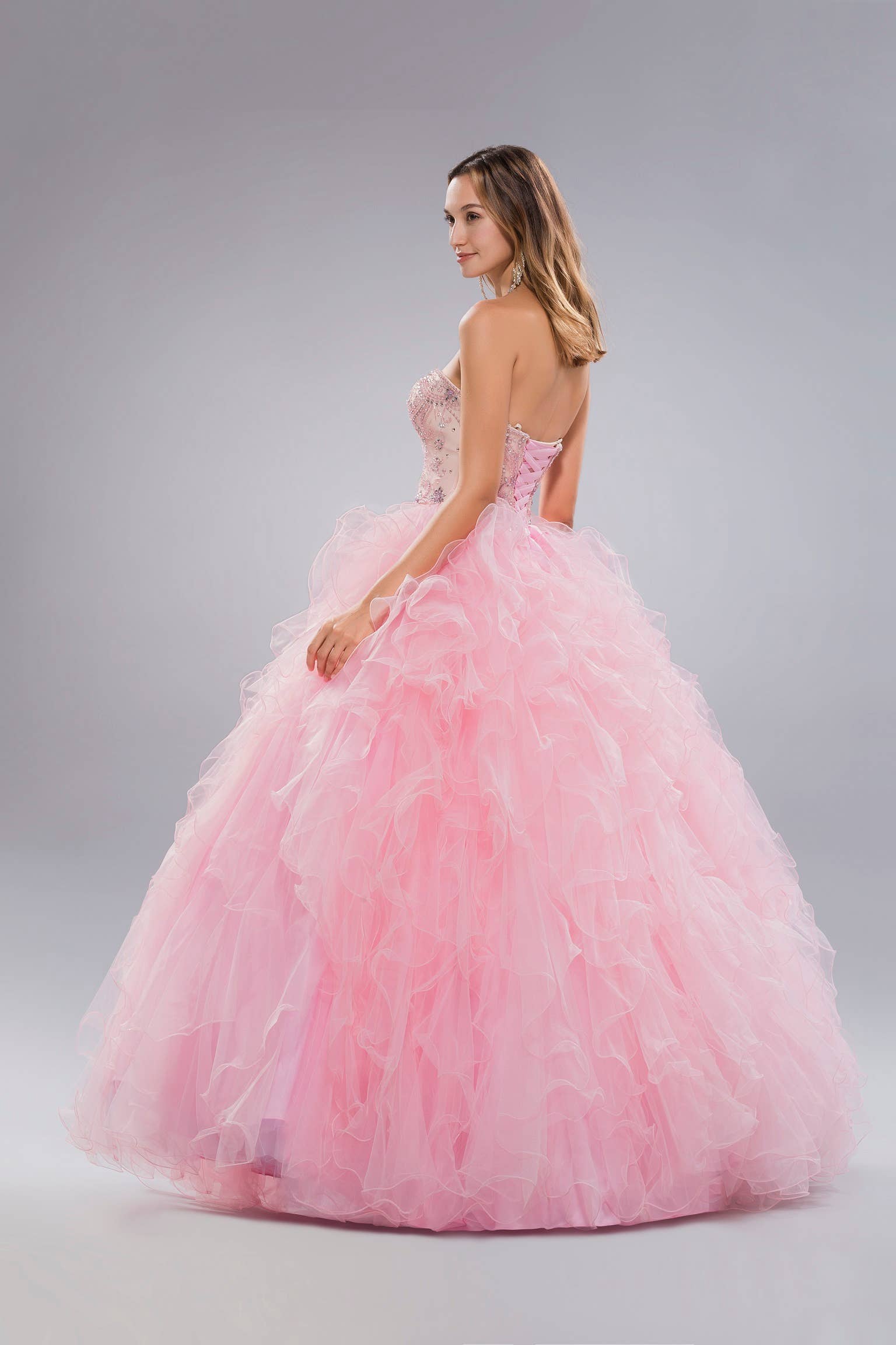 Anny Lee - Wholesale Formele jurk - Dames - Anny Lee strapless quinceañera-jurk AB 8045 met ruches1