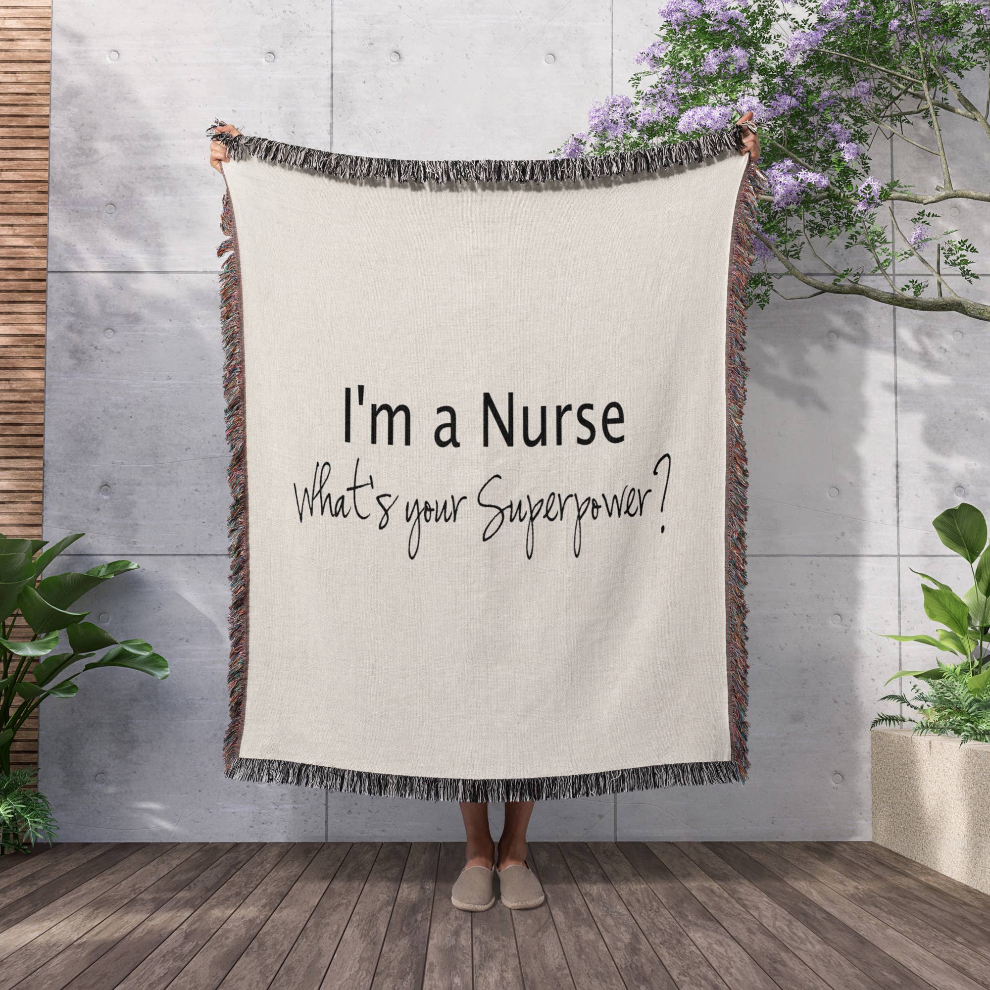 3dRose - Venta al por mayor Mantas de sofá - 3dRose, Soy enfermera - ¿Cuál es tu superpoder? - regalo divertido para profesionales médicos, manta2