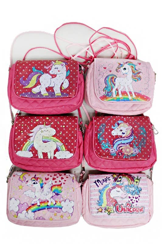 Cap Zone – wholesale Crossbody bag – kids – Unicorn Printed With Silver Glitter Crossbody7
