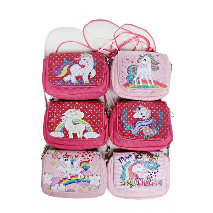 Cap Zone – wholesale Crossbody bag – kids – Unicorn Printed With Silver Glitter Crossbody7