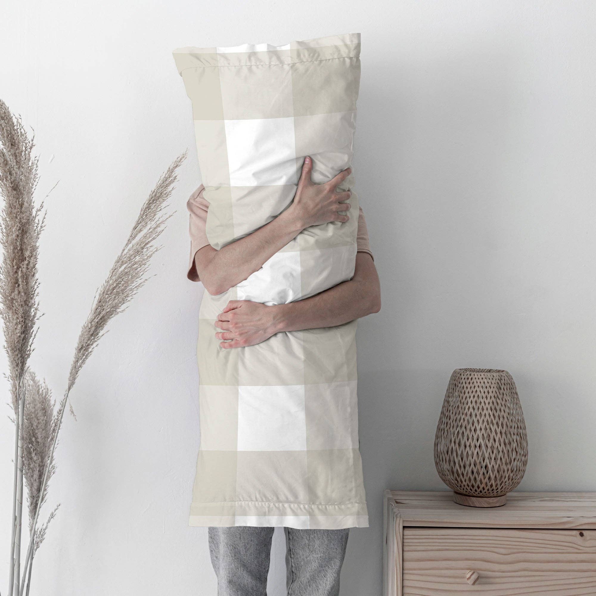 Happyfriday – Engroshandel Hovedpudebetræk – Gingham Pudebetræk Beige1