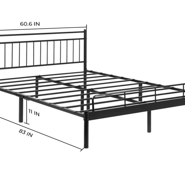 Gourmet Edge - Wholesale Bedroom Furniture - LUNA QUEEN METAL BED FRAME #LUNA-QUEEN-BK-XH-AN1