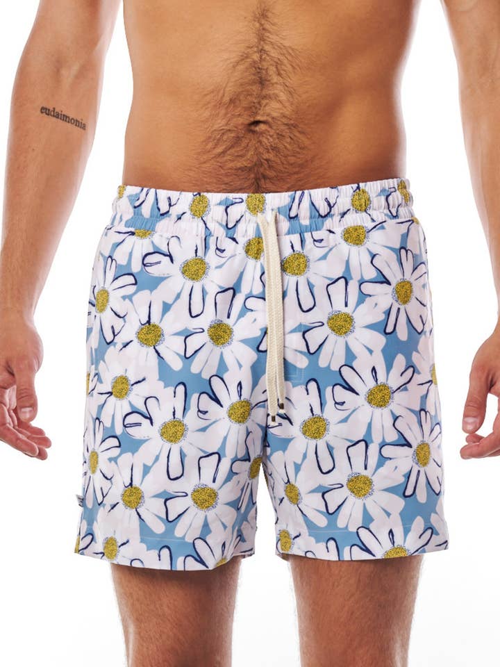SUMMER DAISIES SWIM TRUNK for wholesale by LEISURE LAB