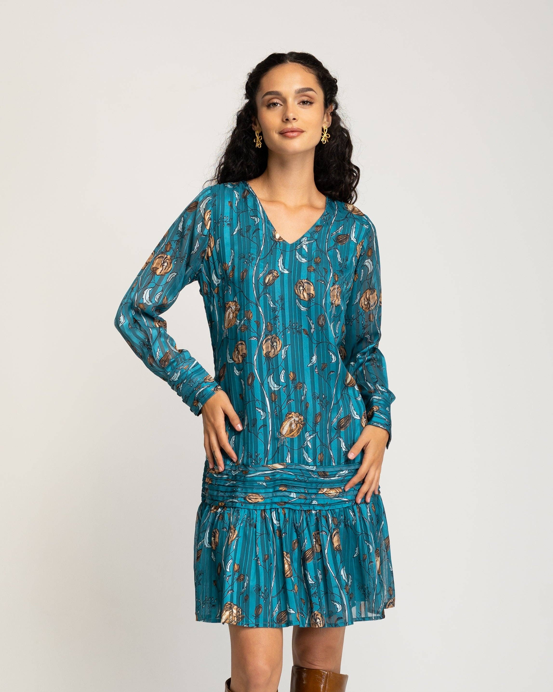 NIZA - Vente Robe – femme - Robe courte drapée Naiara1