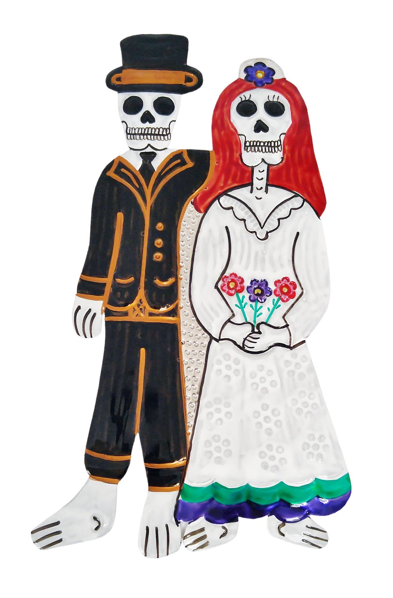 Sedona Spirit – wholesale Decorative figurine – Tin Day of the Dead Bride and Groom0