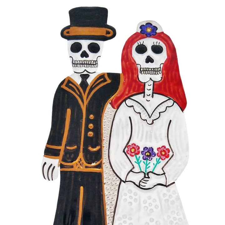 Sedona Spirit – wholesale Decorative figurine – Tin Day of the Dead Bride and Groom0