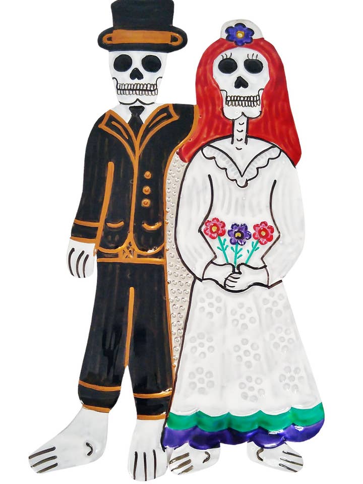 Tin Day of the Dead Bride and Groom voor wholesale door Sedona Spirit