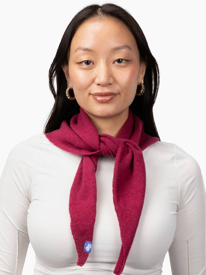 Babs Merino Cashmere Triangle Scarf in Berry for wholesale by Chicky Dickies