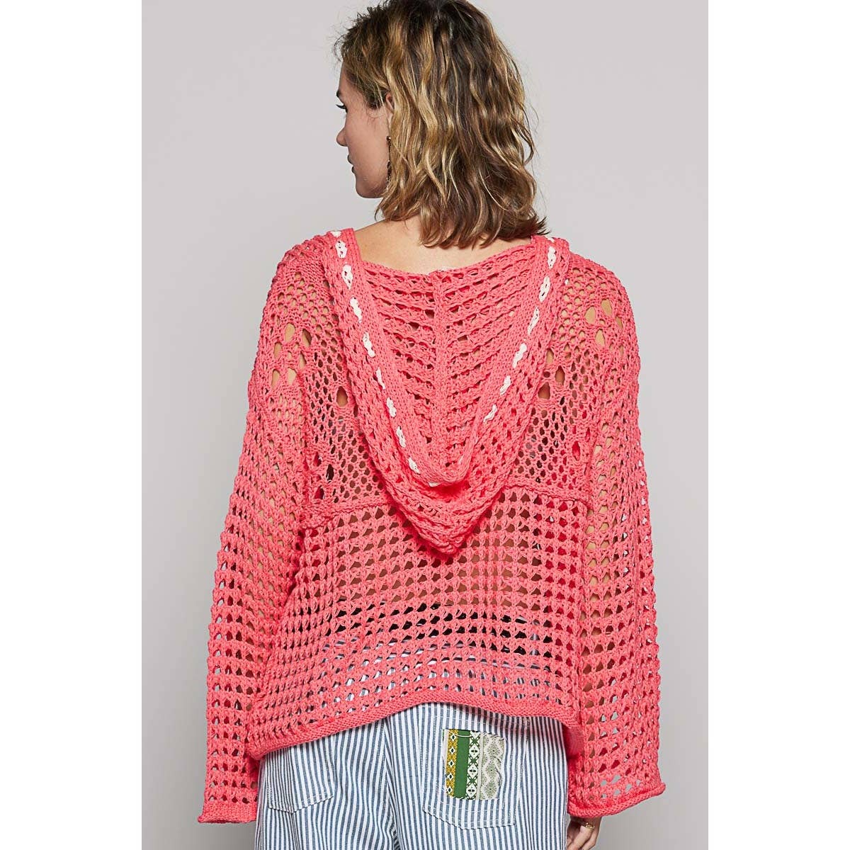 Apolline - Wholesale Knit Sweater - Women's - V Neck American Flag Hoodie Sweater Patriotic Cozy and Styli15