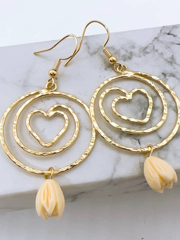 Hamilton Gold Pikake earrings for wholesale by Anela's Jewelry